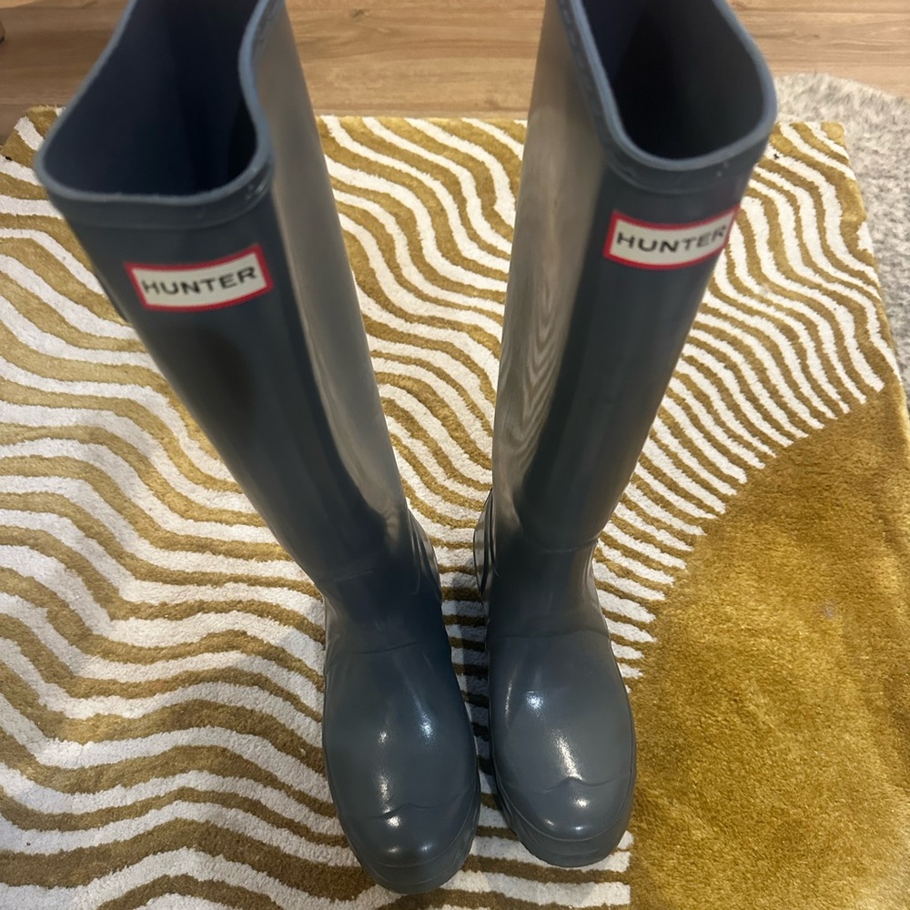 Hunter Graphite Tall Gloss Boots